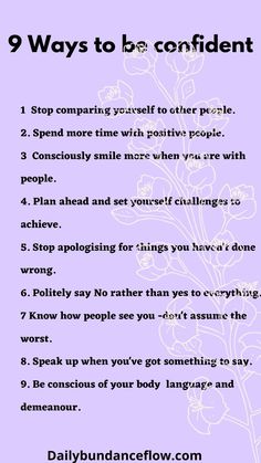 How to be more confident in yourself How To Become Business Minded, How To Have Confidence Tips, Confident Affirmations Self Esteem, Tips For Being Confident, How To Look Confident Tips, Steps To Working On Yourself, How To Confident Tips, How To Get More Self Confidence, Working On Confidence