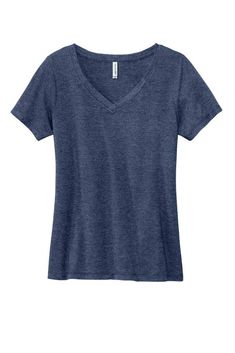 Volunteer Knitwear ™ Women's Daily V-Neck Tee - HEATHER NAVY - S | Volunteer Knitwear Women's Daily V-Neck Top in Heather Navy Blue Size Small | Cotton 2024 Wardrobe, Oversized Tee Shirt, Womens Flannel Shirt, Navy Outfit, Shirt Blouses Tops, Womens Tops Summer, Work Wear Women, Loose Blouse, Plaid Flannel Shirt