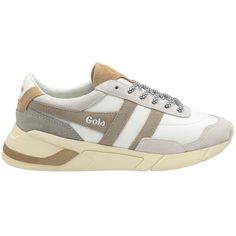 Buy Gola womens Eclipse Pure sneakers in white/grey/oat at gola White Running Shoes With Contrast Sole, White Running Shoes With Contrast Sole For Jogging, White Athleisure Sneakers With Rubber Waffle Outsoles, Modern White Sneakers With Ortholite Insole, Comfortable White Running Shoes With Rubber Sole, Comfortable Slip-on Sneakers With Translucent Outsole, Athleisure Sneakers With Rubber Waffle Outsoles And White Sole, White Cushioned Athleisure Sneakers, Sporty White Walking Shoes With Rubber Sole