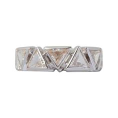 An 18 carat white gold eternity ring with twelve triangle cut diamonds (app. 5.00 carat, H-K, Si-P1). weight: 5.39 grams ring size: 18 mm / 8 US Gold Eternity Ring, Triangle Diamond, Eternity Ring Gold, Gold Triangle, Eternity Band Diamond, Diamond Eternity, Eternity Band, Eternity Bands, Eternity Ring