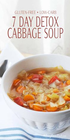 I decided to do the 7 Day Detox Cabbage Soup for the simple reason of my inflammation to my spine during the summer months. Detox Cabbage Soup, Vegetarian Cabbage Soup, The Cabbage Soup Diet, 7 Day Cabbage Soup Diet, Vegan Cabbage, Recipe Cabbage, Cabbage Soup Diet Recipe, Detox Soup Cabbage, Soup Cleanse