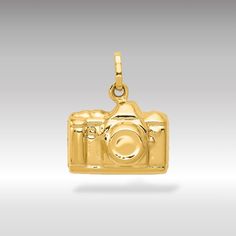 Ready to focus on some flashy fashion? Snap up our 14k camera pendant and let your style click with everyone around you! This isn't just a gold camera charm; it's your VIP pass to the glamour gallery. Capture the essence of elegance with the polished camera 14k, a shining star in any jewelry collection. The 3d camera necklace? It's a dimensional dream for those who view life through a lens of beauty. With photography gold 14k around your neck, every outfit becomes picture-perfect. Become a walki Luxury Elegant Gold-plated Charms, Yellow Gold Plated Pendant Charms, Gold Camera, Camera Pendant, Luxury Yellow Gold Pendant Charms, Luxury Gold Charms With Vintage Charm, Camera Jewelry, Gold Photography, Camera Charm