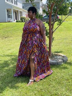 Ronke Women's African Print Maxi Dress (Sunset Leaves) – D'IYANU African Print Maxi Dress, Ankara Designs, African Inspired Fashion, African Diaspora, Picture Day, African Inspired, Womens Size Chart, Wedding Dress Styles, Printed Maxi