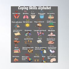 High-quality posters to hang in dorms, bedrooms or offices. Multiple sizes are available. Printed on 185gsm semi gloss poster paper. Additional sizes are available. Coping with mental health is a skill and learning about emotions, including our own and other's is just as important. Outside Paint, Peaceful Places, Alphabet Poster, Ask For Help, Coping Skills, Go Outside, Drinking Water, Yoga Fitness, Quality Posters