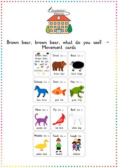 the brown bear, brown bear, what do you see? card game is shown