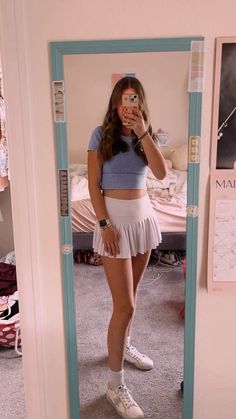 Spring White Mini Skirt With Built-in Shorts, Brandy Melville Mini Skirt, Everyday Outfits, Clothes