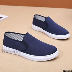 Russoo - Professional Mens Loafer Shoes: Breathable, Non-Slip Slip-On Sneakers Ideal for Nurses Casual Round Toe Slip-ons, Casual Flat Slip-ons, Casual Low-top Slip-on Loafers, Casual Slip-on Low-top Loafers, Casual Slip-ons With Rubber Sole, Casual Slip-on Sneakers With Flat Heel, Blue Flat Slip-ons Casual Style, Blue Casual Slip-ons With Flat Heel, Casual Blue Slip-ons With Flat Heel