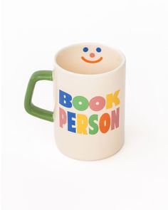 Hot Stuff Ceramic Mug - Book Person – ban.do Trendy Coffee Mugs, Cups Designs Ideas, Cute Mug Designs, Mug Design Ideas, Book Mugs, Ceramic Mug Designs, Gift Shop Products, Trendy Mugs, Fun Pottery