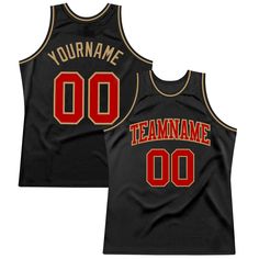 Custom Black Red-Old Gold Authentic Throwback Basketball Jersey Custom Basketball Jersey, Blue Football, Orange Texas, Custom Basketball, Baseball Shirts, Basketball Jersey, Logo Color, Orange Black, Blue Brown