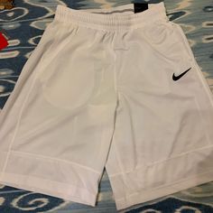 Never Worn Nike Shorts With Tags Size Medium White Nike Athletic Shorts For Summer, Nike Sporty Summer Pants, White Sports Shorts For Spring, Casual White Athletic Shorts With Short Inseam, White Bermuda Pants For Spring, Spring White Bermuda Pants, White Nike Shorts With Pockets, White Athletic Shorts With Pockets, White Athletic Shorts With Built-in Shorts For Spring