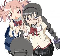 Doomed Yuri, To Catch A Predator, Madoka X Homura, Madoka And Homura, Madoka Homura, Magica Madoka, Cute Nerd