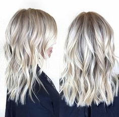 Platinum blonde bayalage and medium lenght haircut // IG: @hairby_chrissy Balayage Mid Length, Blonde Balayage Mid Length, Hair Blonde Balayage, Medium Length Blonde Hair, Medium Length Blonde, Beige Blond, Blond Balayage, Balayage Hair Blonde