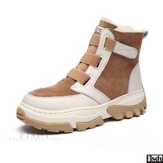 Fisdy - Winter Sheepskin Short Boots: Insulated Sheep Wool, Genuine Leather, Integrated Fur, Thickened Soles, Anti-cold Snow Boots Camel Ankle Boots, Birkenstock Slippers, Cow Hide Shoes, Warm Snow Boots, Warm Shoes, Sheepskin Boots, Winter Sneakers, Snow Boots Women, Boots And Sneakers