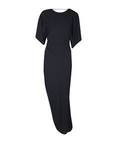 Best price on the market at italist | Rev Savita Black Asymmetric Long Dress Versace Shop, Asymmetrical Design, Sneaker Wedge, Jeans Jumpsuit, Personalized Accessories, Yoga Wear, Skirt Suit, Bridal Shoes, Dress Codes