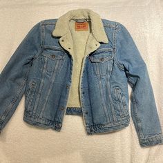 Vintage Levi Strauss Jean Jacket With Fuzzy Inside Never Worn- New Without Tags Very Warm And Comfortable Blue Denim Jacket With Pockets For Cold Weather, Blue Cotton Denim Jacket For Cold Weather, Denim Jacket With Fur, Levis Denim Jacket, Levi Strauss Jeans, Levis Denim, Jean Jackets, Levi Strauss, Vintage Levis