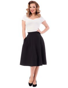 Black High Waisted Skirt with Pockets | Steady Clothing | Steady Clothing High Waisted Black Skirt, Black Skirts, Midi Skirt With Pockets, Patch Dress, Vintage Inspired Outfits, Skirt With Pockets, Black Midi Skirt, Gala Dresses, Black Midi