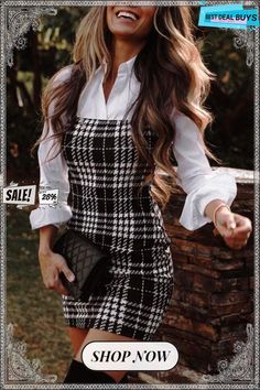 Ready for Denver Stitching Plaid Shirt Dress Funky Dresses, Womens Fall Dress, Women Long Sleeve Dress, Mode Casual, Plaid Dress Shirt, Looks Chic, Piece Dress, Outfits Casuales, Elegant Fashion