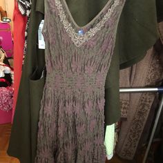 Free People Lace Stretch Dress Needs To Wear A Slip Under Beautiful Never Worn Bohemian Purple Sleeveless Mini Dress, Fitted Lavender Bohemian Dress, Fitted Purple Bohemian Mini Dress, Bohemian Sleeveless Lavender Dress, Casual Mauve V-neck Dress, Burgundy Mini Dress, Free People Lace Dress, Dress With Corset, Black Short Sleeve Dress