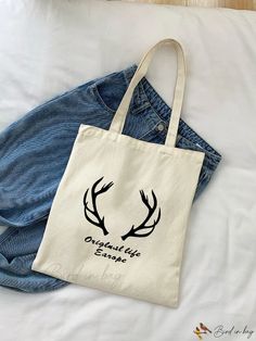 Bird in Bag - This stylish and practical lightweight canvas tote bag is perfect for everyday use, shopping, traveling, etc., and comes in a range of casual Casual Cotton Bag With Large Capacity, Casual Large Capacity Cotton Bag, Casual Cotton Tote Shoulder Bag, Casual Canvas Bag With Canvas Lining For Everyday, Trendy Cotton Bag For Daily Use, Casual Cotton Shoulder Bag With Canvas Lining, Casual Canvas Bag With Letter Print For Daily Use, Casual Cotton Canvas Tote Bag, Casual Cotton Shoulder Bag For Shopping