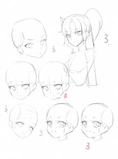 Anime Head Reference Female, Anime Head Front View, Head Drawing 3/4, Anime Head Practice, Anime Body Angles, Anime Female Head Reference, Anime Head Shape Reference, How To Draw A Anime Head, Anime Head Reference Angles