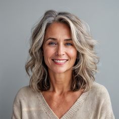 Long Bob Hairstyles Grey Hair, Best Haircuts For Gray Hair, Gray Wavy Hair, Long In Front Short In Back Hair, Long Bob Over 50, Long Wavy Gray Hair, Grey Lob Haircut, Long Layered Hair Grey, Textured Lob Haircut