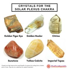 Crystal Suggestions and our team's top picks for the Solar Plexus Chakra! Energy Therapy, Crystal Power, Chakra Healing Crystals, Yellow Calcite, Orange Crystals, Gemstone Meanings