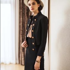 Turn heads and start conversations in our Wool Cropped Coat Skirt Suit. This dark brown skirt suit is the perfect combination of daring and sophisticated and will give you the confidence to take risks and make bold moves. Step into the spotlight and take charge! Structured shoulders. Button-down and cuff Cropped blazer Front slit skirt Knee length skirt Polyester 90% Spandex 10% Imported Brand - Aision Model Number - CS431 Washing Care: Recommended Handwash Hand wash Cold/ No Bleach/ Hang Dry Coat Skirt, Cropped Coat, Brown Skirt, Brown Skirts, Take Charge, Cropped Blazer, Take Risks, Knee Length Skirt, Skirt Suit