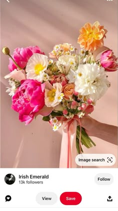 a bouquet of flowers is being displayed on the instagram page for an image search