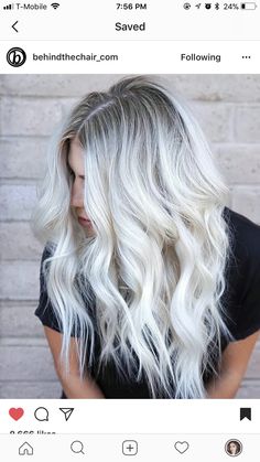 Toners For White Hair, Full Blonde With Shadow Root, Blonde Grey Hair, Champagne Blonde Hair, Balayage Blonde