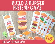 build a burger pretend game with free printables