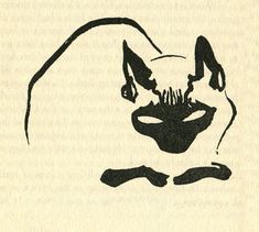 a black and white drawing of a dog's face