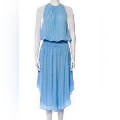 New Ramy Brook Dress Womens L Blue Sleeveless Smocked Blouson Midi Ramy Brook, High Low Dress, High & Low, High Low, New Dress, Color Blue, Womens Dresses, Dresses, Women Shopping