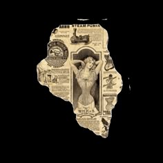 the map of africa with an image of a woman's body and words on it