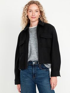 Relaxed Shirt Jacket | Old Navy Coffee Sweater, Navy Shirt, Old Navy Women, Workout Jacket, Perfect Shirt, Blazers For Women, Shirt Jacket, Old Navy, Coats Jackets