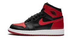 The Air Jordan 1 High in the iconic black and red colorway returned once again in 2016 as part of the “Banned” campaign celebrating the history of the shoe. Although it’s been released multiple times, the demand is no less this time around for the beloved sneaker. This listing is for Grade School sizing. | Air Jordan 1 Retro High OG BG Latest Ladies Shoes, Boost Shoes, Shoes Sneakers Jordans, Nike Air Jordan Retro, Air Jordan Retro, Nike Air Jordans, Air Jordan 1 Retro High Og, Air Jordan 1 Retro High, New Nike Air