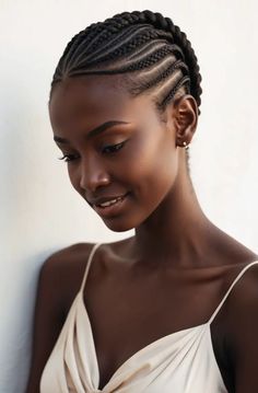 Default A highresolution professionally lit photograph of a be 0 Simple Hairstyles Braids, Short Cornrow Hairstyles, Simple Cornrows For Natural Hair, Simple Cornrow Ideas, Cornrows With Natural Hair Only, Natural Hair Cornrows, Cornrow Ponytail Styles, Cornrow Ideas