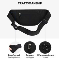 an image of a waist bag with instructions on how to use it