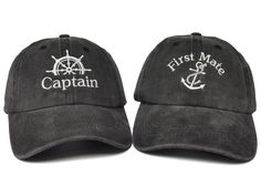 PRICES MAY VARY. 【Find Your Style】: He/She’s your Captain… She/He’s your First Mate! The sea is hard to navigate without a Captain to lead the way! First Mate is the most important right-hand man for a Captain and a most trusted friend who always has their back. Wear this adorable dad hat set to emblazon your partnership! What a unique way to celebrate a trusted friend, his/her, your family and couples. 【Set of Two Caps】: Set includes 2 dad hats. Features Captain and Ship Steering Wheel are embr Toddler Gifts For Mom, Ship Steering Wheel, Mini Hats, Matching Hats, Sailor Hat, Sun Cap, Black Baseball Cap, Find Your Style, Outdoor Woman