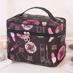 Item Width : 11.5cm Item Weight : 130g Item Length : 20cm Item Height : 12cm Shape : Box Pattern Type : Floral Closure Type : zipper Style : fashion Main Material : Polyester Brand Name : YIYUEQIANLI CN : Hebei Item Type : Cosmetic Cases Portable Travel Wash Bag Female Transparent Waterproof Makeup Storage Pouch Large Capacity Cosmetic Organizer Beauty 20*11.5*12 cm Note: manual measurement will have 1-3cm error, please understand!! WHAT ABOUT REFUND?   Fast refund,100% Money Back Guarantee. If Black School Bags, Women Backpack Travel, Makeup Storage Bag, Handbag Organization, Handbags Casual, Waterproof Makeup, Women Bags Fashion, Designer Crossbody Bags, Wash Bag