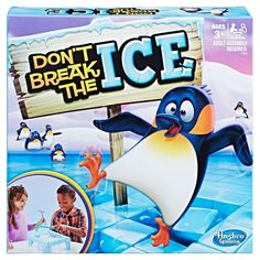 the dvd cover for don't break the ice with an image of a penguin holding a sign