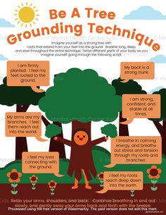 Be A Tree Grounding Exercise – Mental Health Center Kids How To Practice Grounding, Easy Grounding Techniques, 5 Grounding Techniques, Ground Rules For Group Therapy, Grounding Technique Activities For Kids, Exercise And Mental Health, Mental Health Center, Grounding Exercises, Trees For Kids