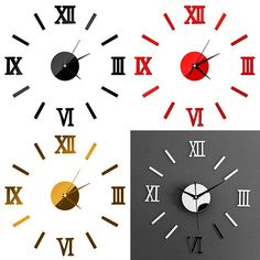 two clocks with different colors and numbers on the same clock face, one is red