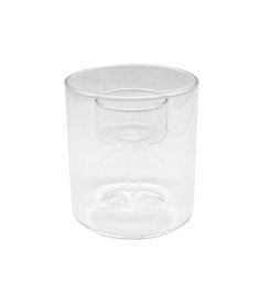 a clear plastic cup on a white background