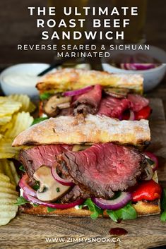 the ultimate roast beef sandwich with reverse seared and sicilian marinated