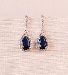 Crystal Bridal earrings Dark Sapphire Blue GOLD Wedding | Etsy Blue Crystal Teardrop Bridal Earrings, Sapphire Teardrop Crystal Earrings, Sapphire Crystal Teardrop Earrings, Blue Crystal Teardrop Earrings, Sapphire Earrings Wedding, Dark Blue Jewelry, Sapphire Blue Weddings, Wedding Jewelry Crystal, Crystal Wedding Earrings