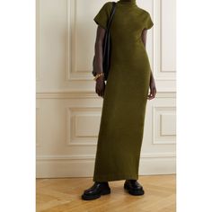 Mid-Weight Brushed Knit Dress With Ruching At Side. High Neckline And Short Dolman Sleeves Dark Green Color. Only Worn 2 Times, In Perfect Condition Proenza Schouler Dress, Twisted Dress, Work Chic, Luxury Women Fashion, Maxi Knit Dress, Maxi Dress Green, Mode Inspo, Maxi Dress Trend, Wool Dress