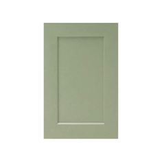 a green cabinet door with a white background