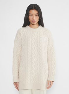 NOURISH MERINO WOOL SWEATER | Aritzia Cream Winter Sweater, Oversized White Knitted Sweater, White Cable Knit Sweater Oversized, White Sweater Cable Knit, Oversize Cableknit Sweater, Comfy Wool Sweater, White Bulky Sweater, Bulky White Sweater, White Aritzia Sweater