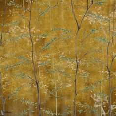 Woods-Behang-Tapete-Coordonne-Gold-Non Woven-7800998N-Selected Wallpapers Tapete Gold, Green Leaf Wallpaper, Chinoiserie Wallpaper, Woodland Scene, Gold Vinyl, Wood Wallpaper, Wallpaper Direct, Gold Background, Gold Wallpaper