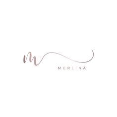 the word merina written in pink ink on a white background with a curved line